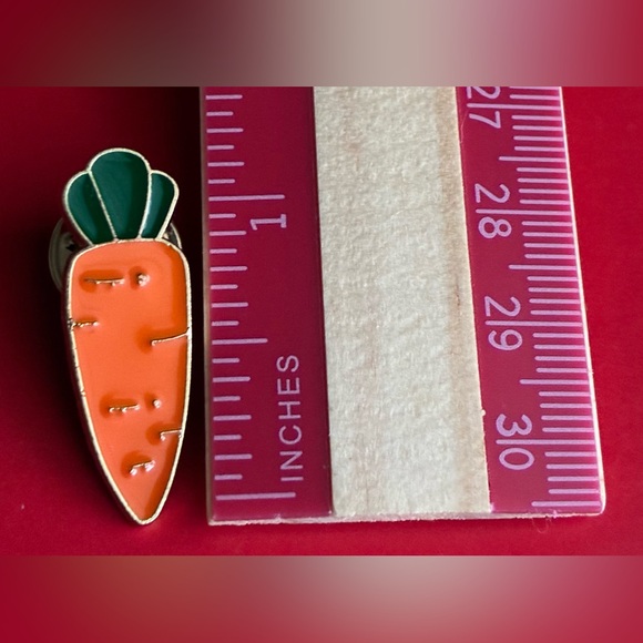 Playful Enamel Pin Set with Flower, Carrot, and Console - Picture 8 of 10